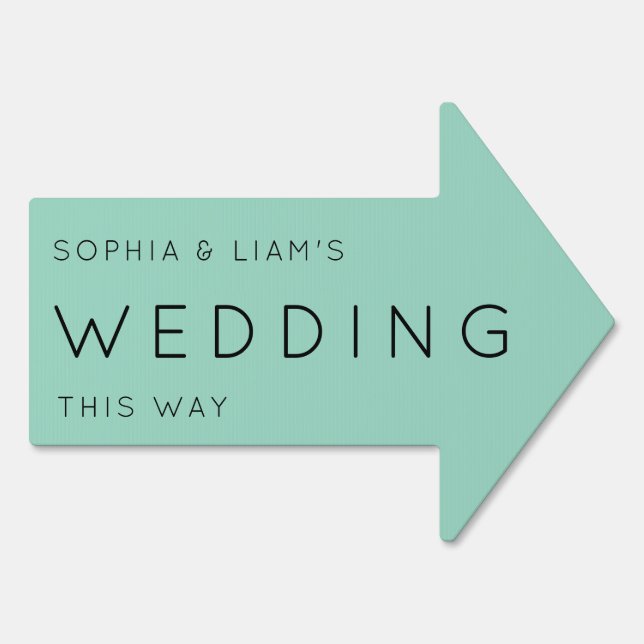 Wedding this way arrow dusty Green Sign (Back)