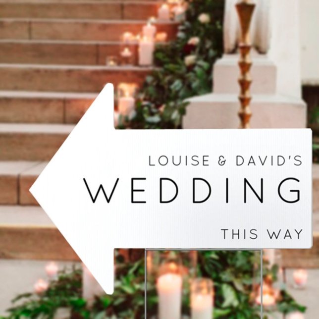 Wedding this way arrow minimalist Yard Sign (Creator Uploaded)