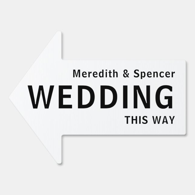 Wedding this way arrow minimalist Yard Sign (Front)