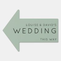 Wedding this way arrow sage minimalist Yard Sign