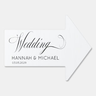 "Wedding This Way Arrow"  Script Font, Elegant Sign