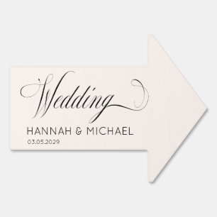 "Wedding This Way Arrow"  Script Font, Elegant Sign