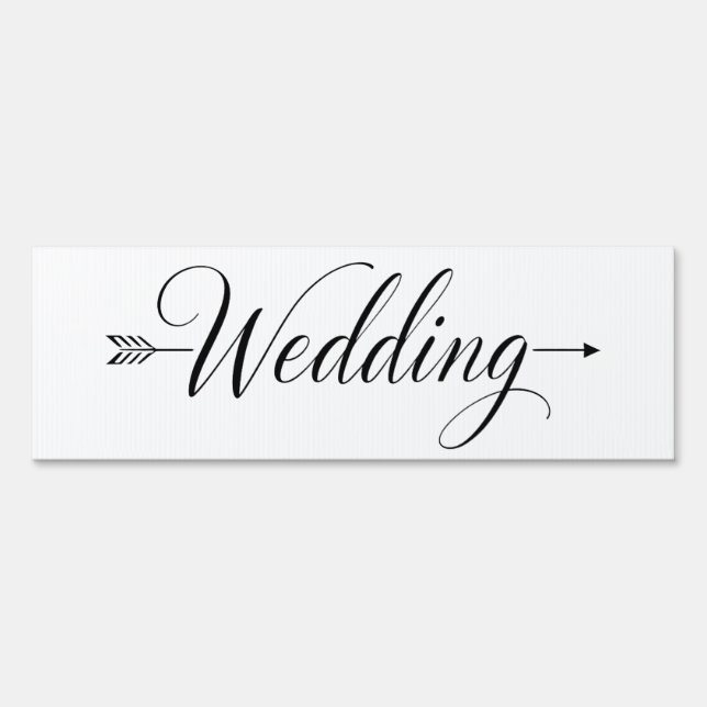 Wedding This Way Arrow Yard Sign (Front)