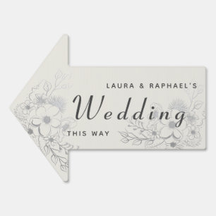 Wedding This Way Arrow Yard Sign