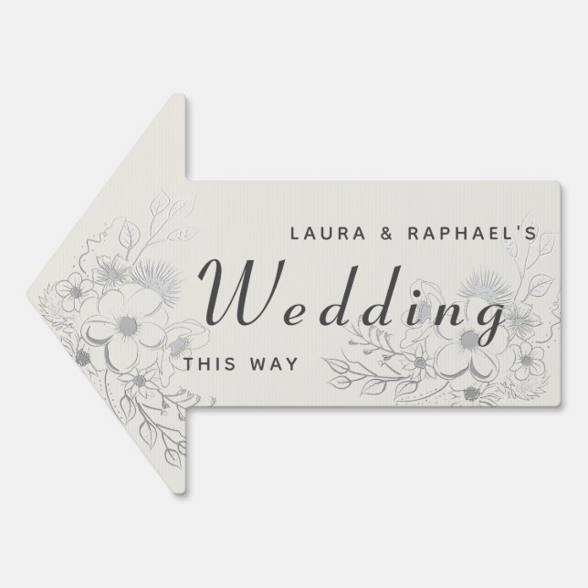 Wedding This Way Arrow Yard Sign (Front)