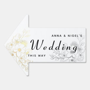 Wedding This Way Arrow Yard Sign