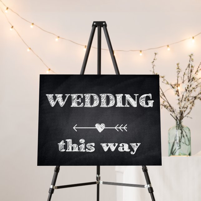 Wedding this way blackboard directional Sign (In Situ (Stand))