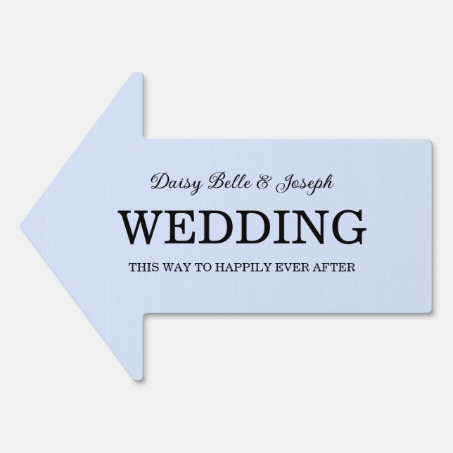 Wedding This Way Blue Wedding Yard Sign (Front)