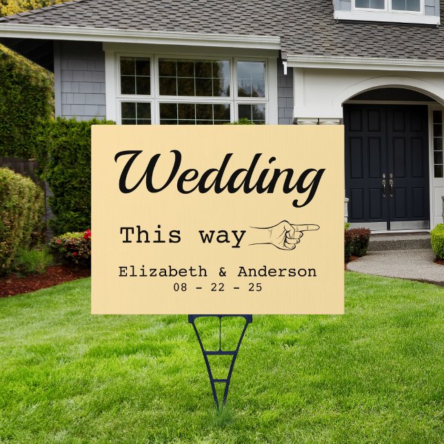 Wedding This Way | Elegant Directional Yard Sign (Creator Uploaded)