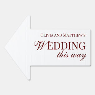Wedding this way Elegant Wedding Yard Sign