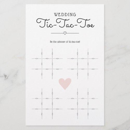Wedding Tic_Tac_Toe with Hearts Table Game
