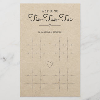 Wedding Tic-Tac-Toe with Hearts Table Game