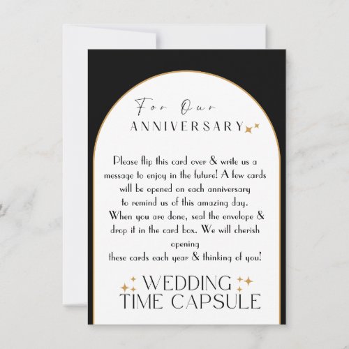 Wedding Time Capsule Black or Blue Card  Envelope