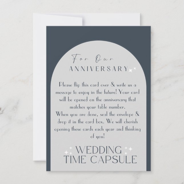 Wedding Time Capsule Blue/Gray Card & Envelope (Front)