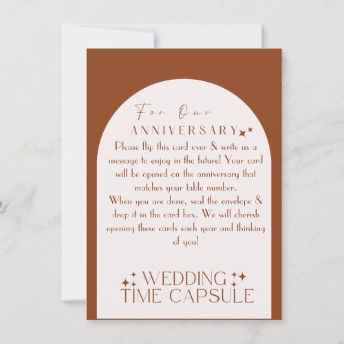 Wedding Time Capsule Custom Card and Envelope 