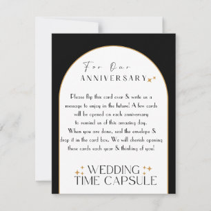 Wedding Time Capsule Custom Stationary Gold/Black Note Card