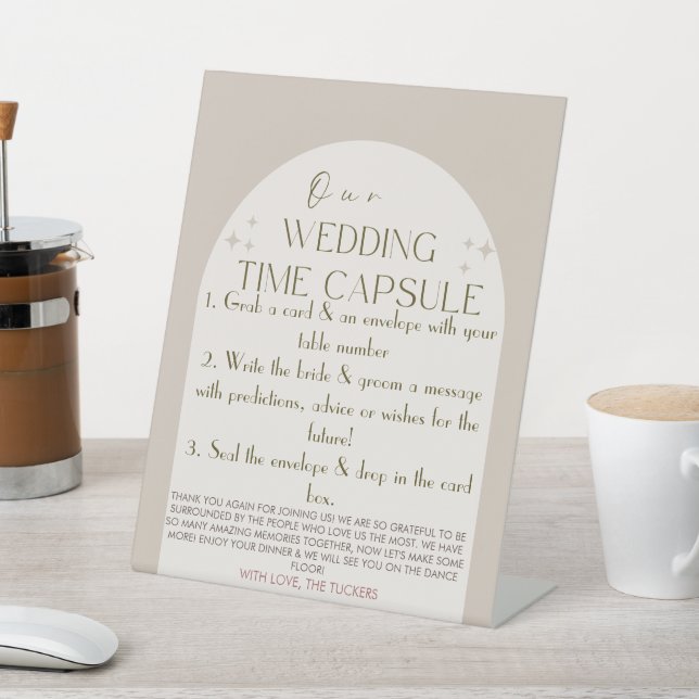 Wedding Time Capsule Pedestal Sign (In SItu)