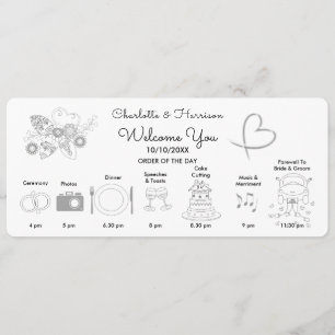 Wedding Time Line Program Hand Drawn Icons