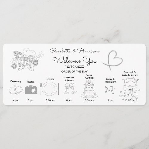 Wedding Time Line Program Hand Drawn Icons