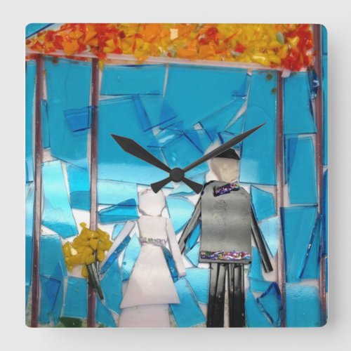 Wedding Time Square Wall Clock