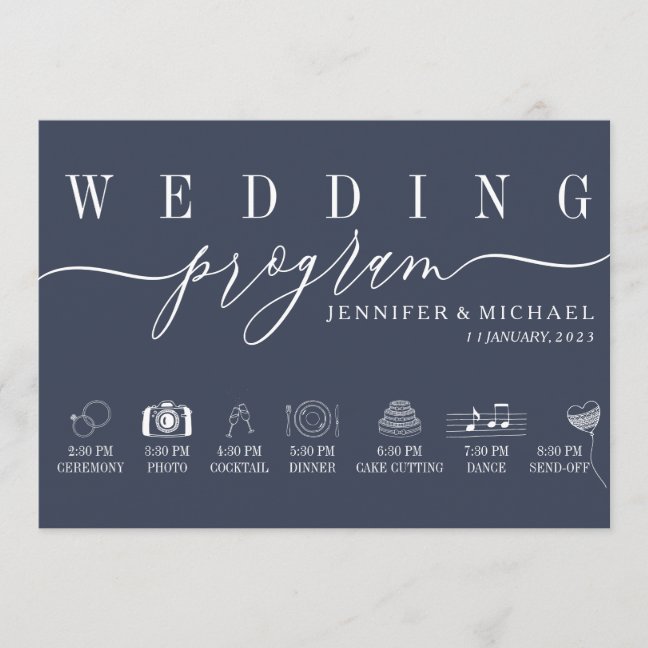 Wedding Timeline ceremony planning simple Program
