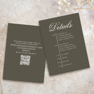 Wedding Timeline Details Simple RSVP Enclosure Card