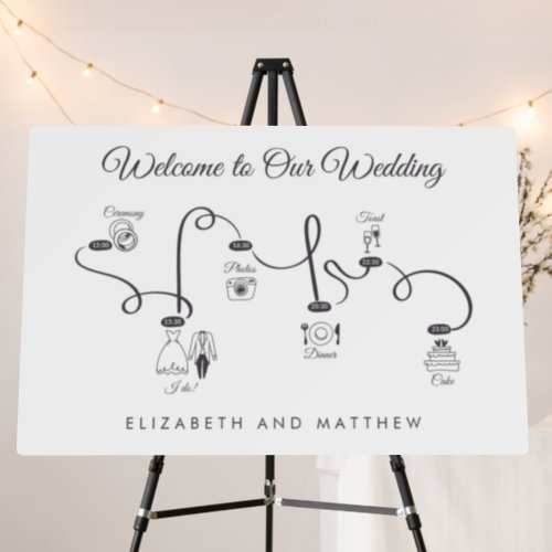 Wedding Timeline Modern Minimalist Chic Welcome Foam Board