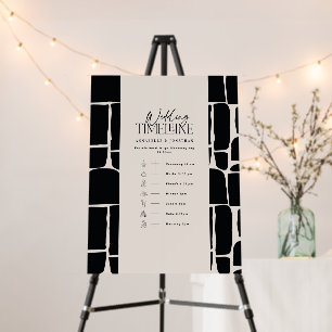 Wedding timeline modern rustic black wedding foam board