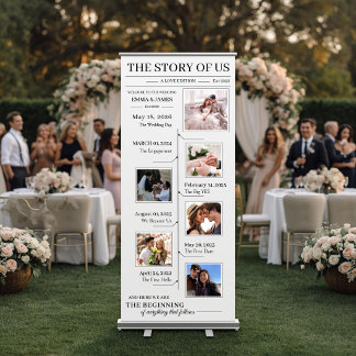 Wedding Timeline Photo Collage Welcome Retractable Banner