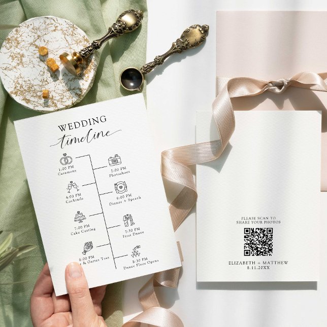 Wedding Timeline Program Elegant Minimalist Modern (Creator Uploaded)