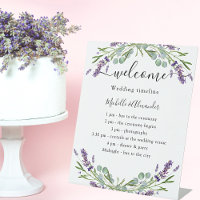 Wedding timeline program lavender eucalyptus