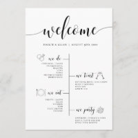 Wedding Timeline Program With Icons