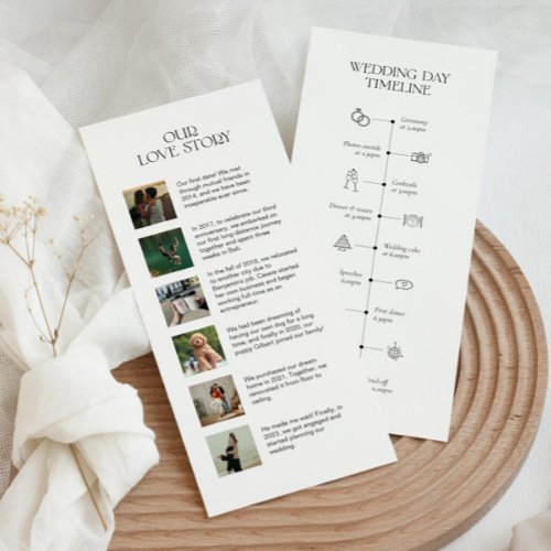 Wedding timeline template with love story  icons