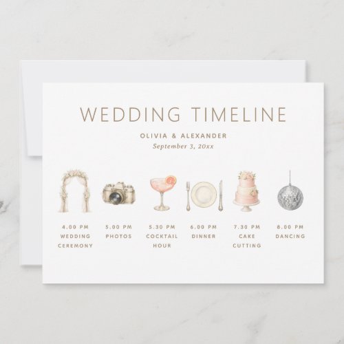 Wedding Timeline + Welcome | Elegant Itinerary Invitation