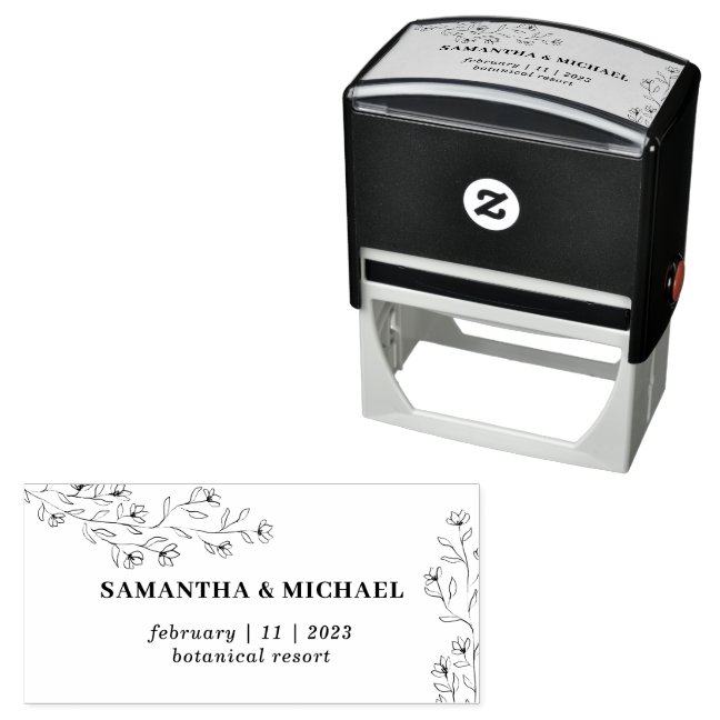 Wedding Tiny Flower Hand Drawing Self-inking Stamp