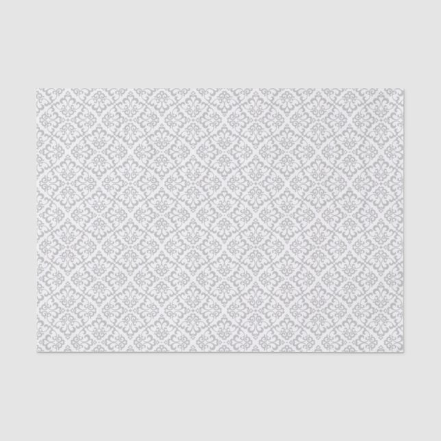 Wedding Tissue Paper - White & Light Gray (Front)