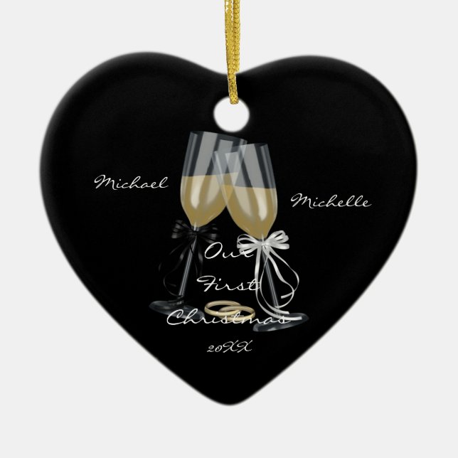 Wedding Toast Our First Christmas Ornament (Front)
