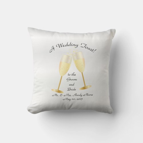 Wedding Toast to the Happy Couple Throw Pillow