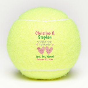 Wedding Together Forever Cartoon Hearts Favor Tennis Balls