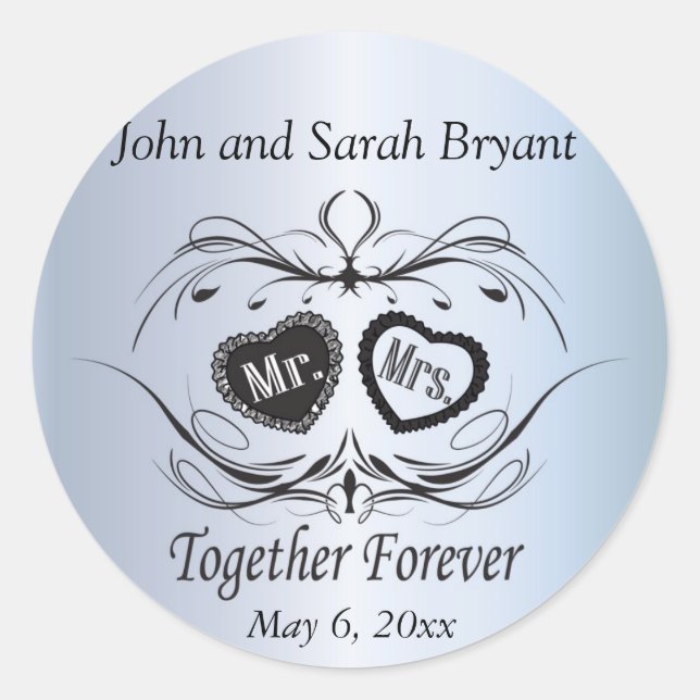 Wedding Together Forever Classic Round Sticker (Front)