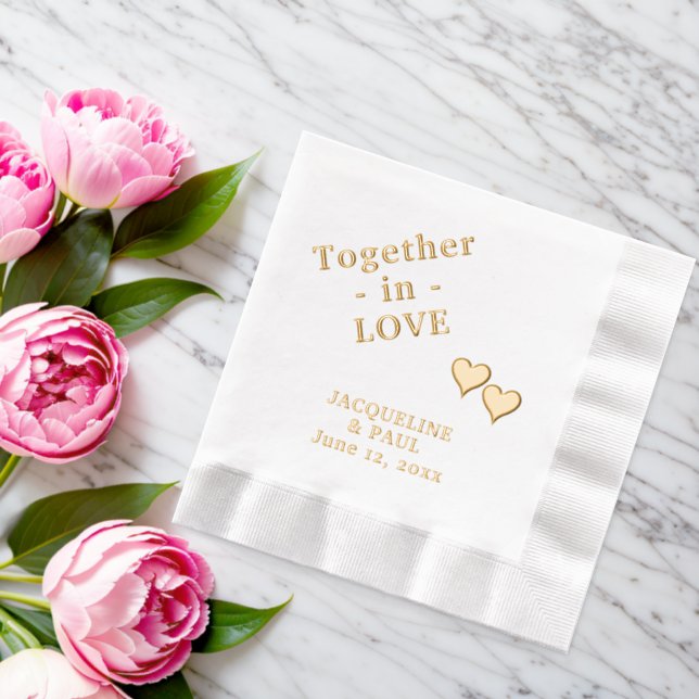 Wedding Together in Love Names Foil Napkins (Insitu (Wedding))