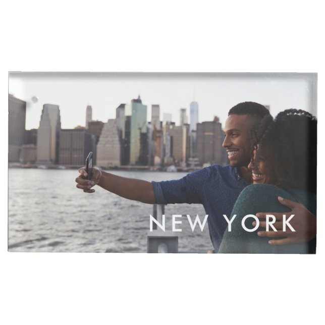 Wedding Travel Destination Name & Photo Place Card Holder (Front)