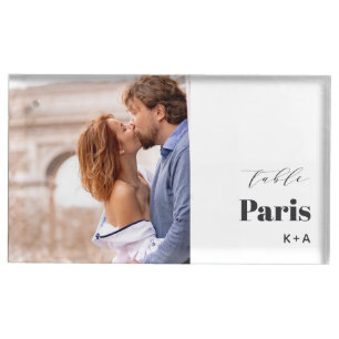 Wedding Travel Destination Photo & Name Place Card Holder