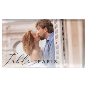 Wedding Travel Destination Photo & Name Place Card Holder
