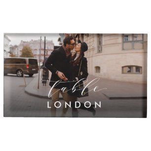 Wedding Travel Destination Photo & Name Place Card Holder