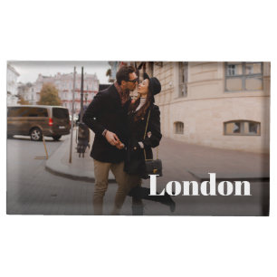Wedding Travel Destination Photo & Name Place Card Holder