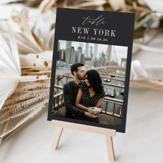 Wedding Travel Destination Photo & Name Table Number