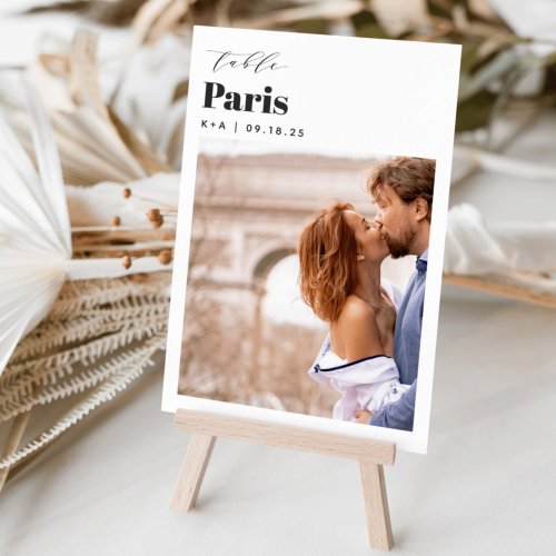 Wedding Travel Destination Photo  Name Table Number