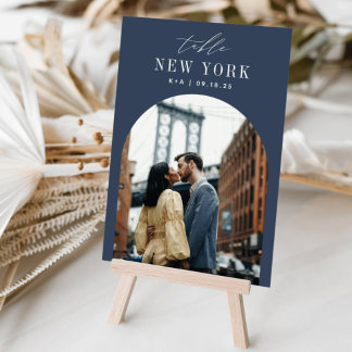 Wedding Travel Destination Photo & Name Table Number