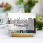 Wedding Travel Destination Photo Table Number<br><div class="desc">Add a special finishing touch to your wedding reception tables with these custom photo table name cards. Name each table after a memorable travel destination and add a photo and the destination name. Your photo appears in full bleed with an opaque geometric element covering the center, and the location name...</div>